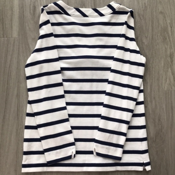 Kate Spade St. Tropez Striped Bow Long Sleeve Top - Picture 3 of 8